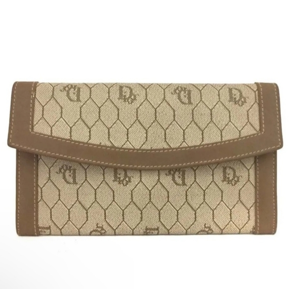 Christian Dior Honeycomb PVC Frame Long Bifold Wallet/clutch with kisslock coin - Picture 3 of 11